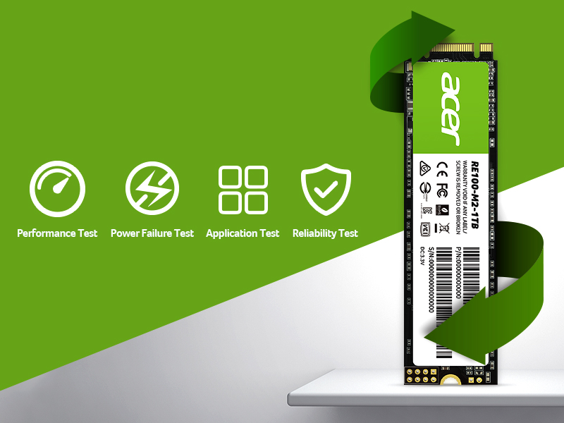 Acer RE100 M.2 SSD undergoes multiple rigorous tests to ensure better stability and reliability