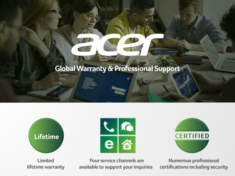 Acer global support for a limited lifetime warranty