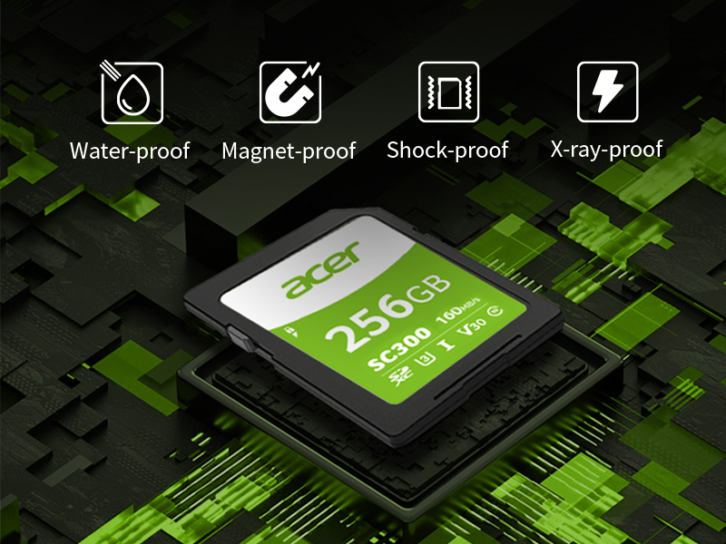 Acer memory card SC300 works well in harsh environments