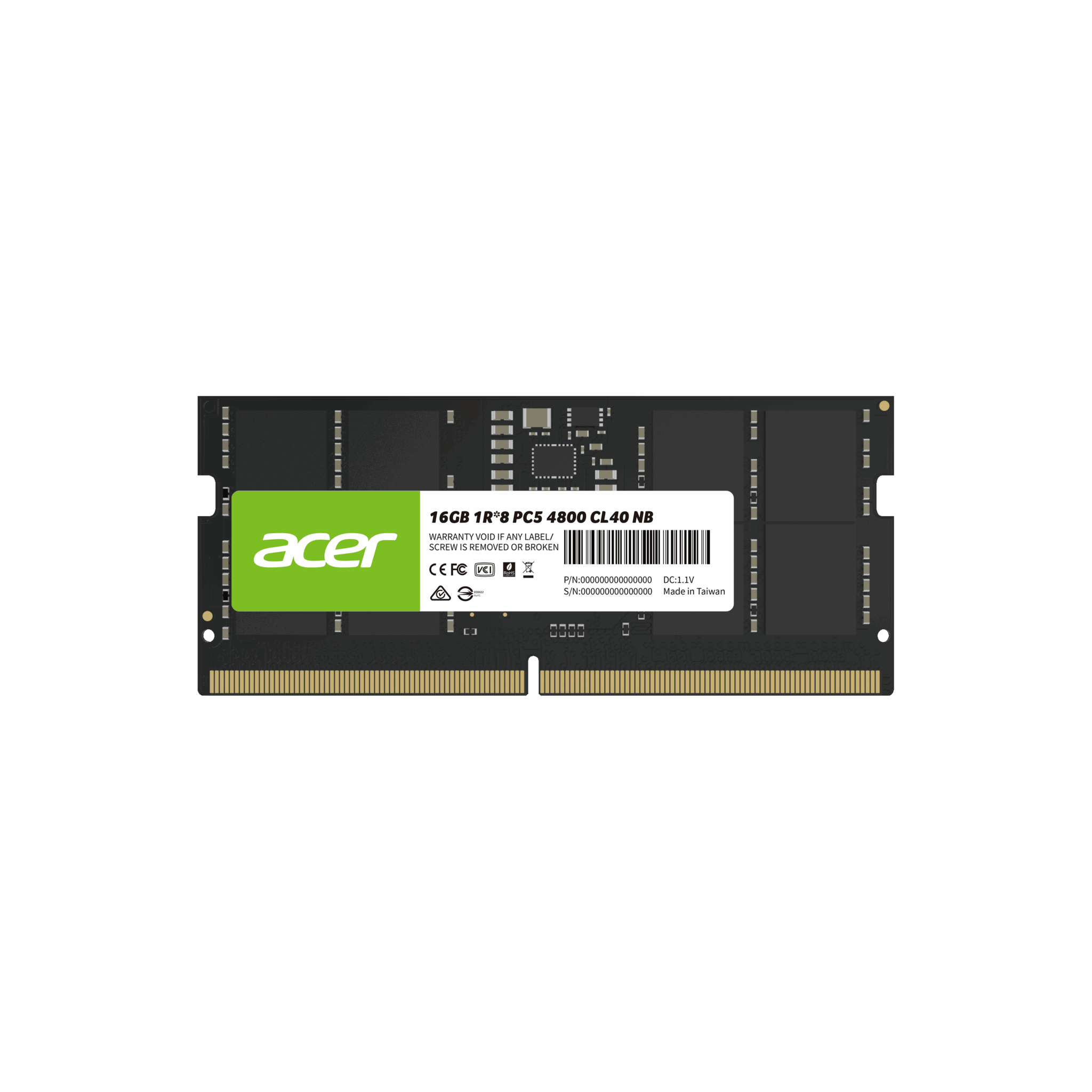 Acer SD200 DDR5 Memory: 5600MHz SODIMM for Laptops