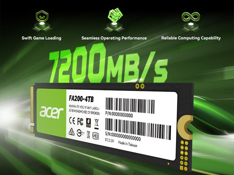 Acer FA200 1TB 内蔵型SSD 新品同様 acer エイサー Acer M.2 SSD 1TB FA200 NVMe1.4 2280 PCIe Gen4