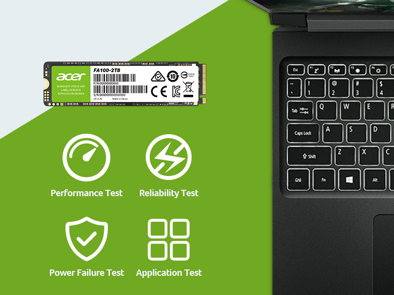 Acer FA100 M.2 PCIe NVMe SSD, 3D NAND, read-speed up to 3300MB/s
