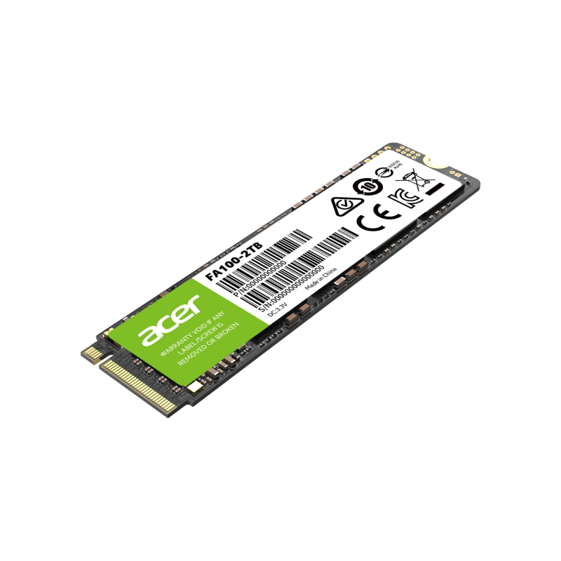内蔵型SSD acer FA100 2TB M.2 SSD Acer FA100 M.2 PCIe NVMe SSD, 3D NAND, read-speed up to 3300MB/s