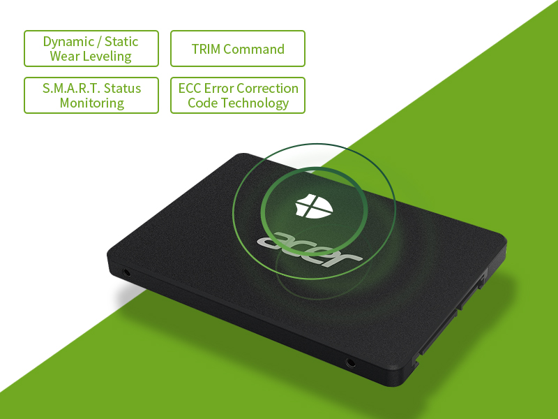 Công nghệ bảo vệ dữ liệu ECC TRIM S.M.A.R.T trên Acer RE100