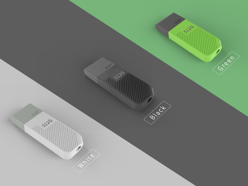 Acer UP200 – thiết kế nhẹ 9 g, 3 màu trắng đen xanh, lỗ xỏ chìa khóa