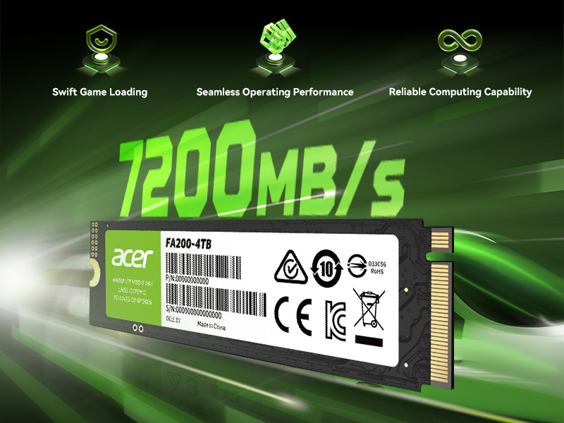 Acer FA200 PCle 4.0 Gen 4 NVMe SSD Solid State Drive
