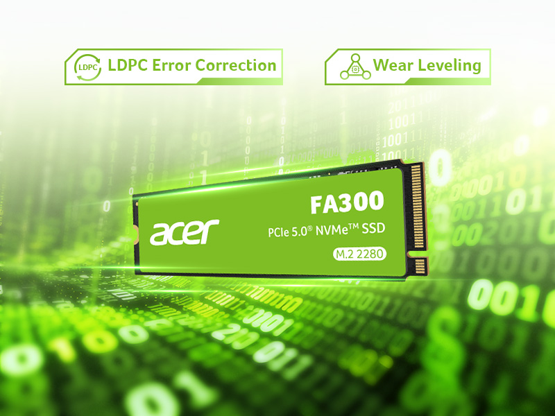 Bảo vệ dữ liệu nâng cao và độ bền 1500 TBW trên Acer FA300