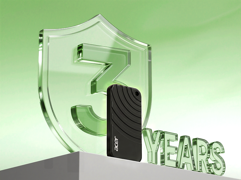 Acer PA100 external SSD drive with 3 year limited warranty
