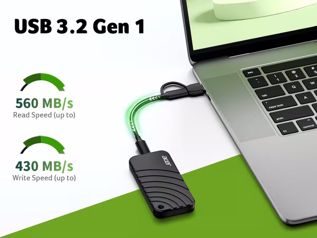 Acer PA100 Portable SSD USB3.2 Gen1 Fast Transfer Speed